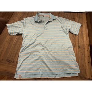 Peter Millar Polo Men’s Large Striped Cotton Shirt Golf Preppy Country Club